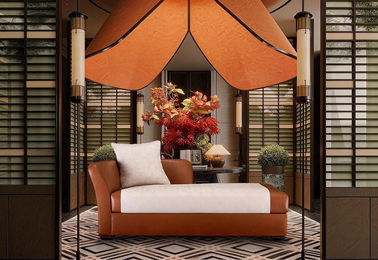 如何用一抹「橙」改写中式休憩 | 第三代大境华现代中式